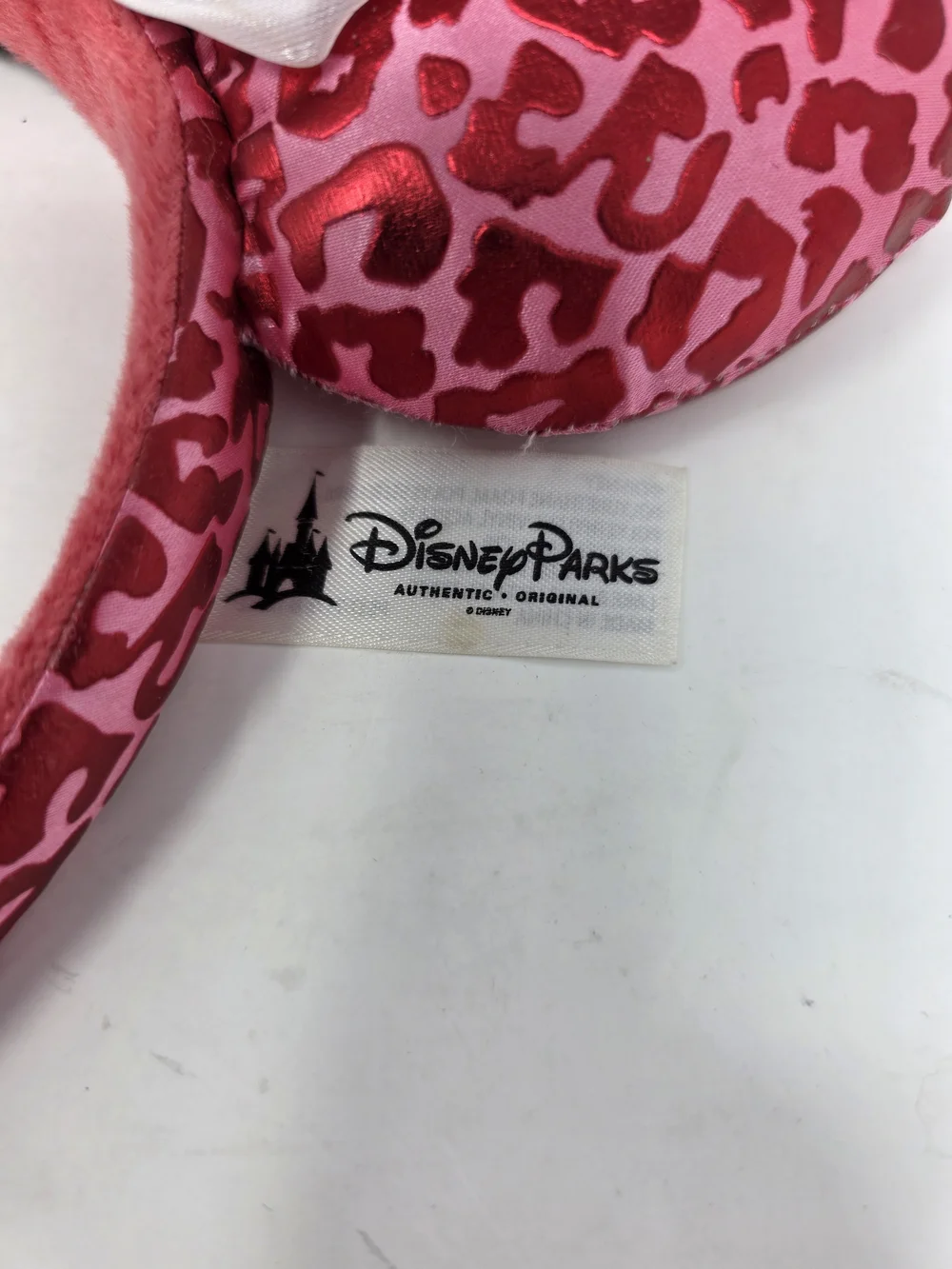 Disneyland Paris Pink Leopard Minnie Mouse Ears Feather Plume Rose Headband